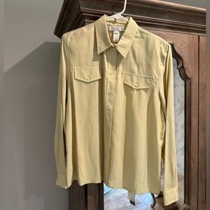 NWT- 100% silk, size 14 light yellow blouse